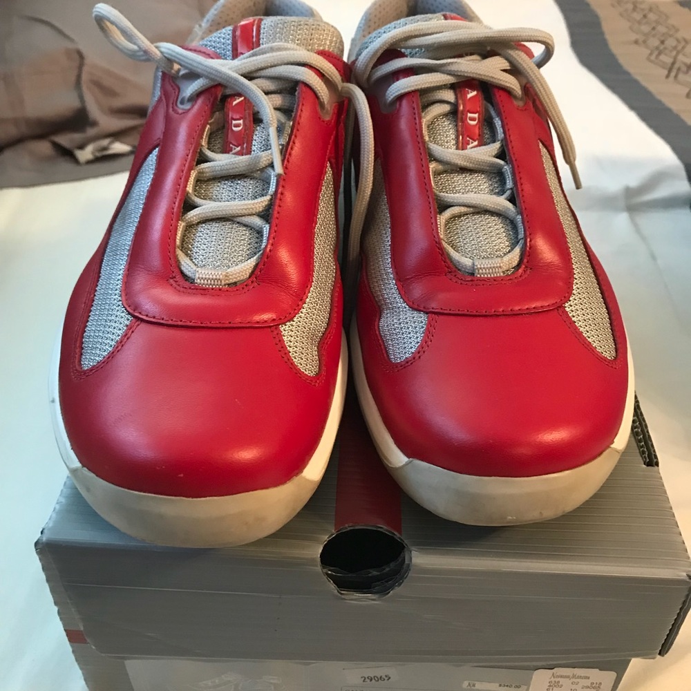Prada red sneakers